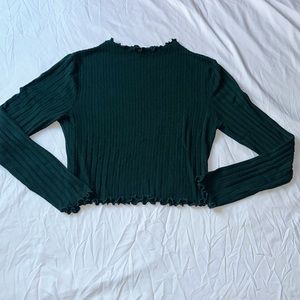 FASHION NOVA Forrest Green Cropped Sweater Size Medium